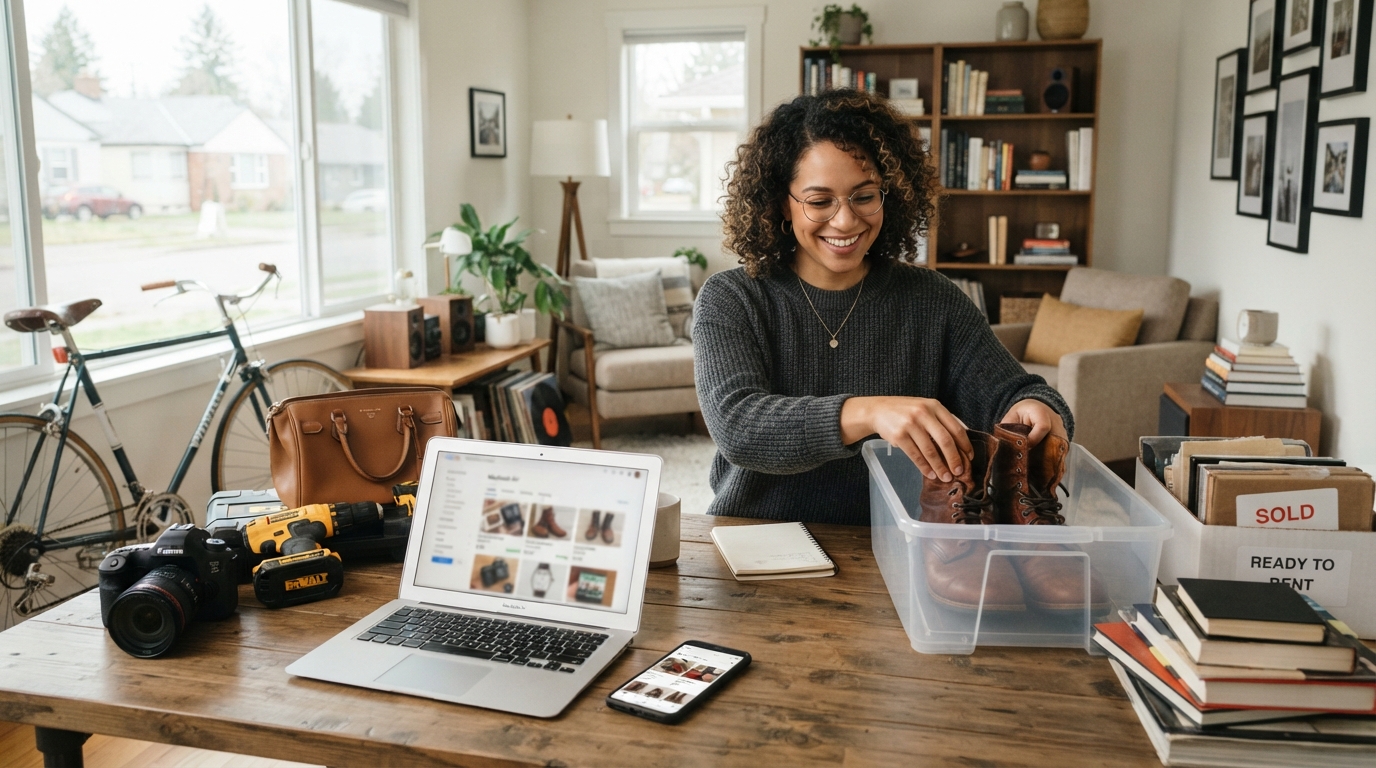 make money by selling or renting your belongings