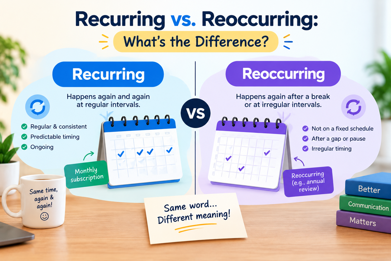 Recurring vs. Reoccurring