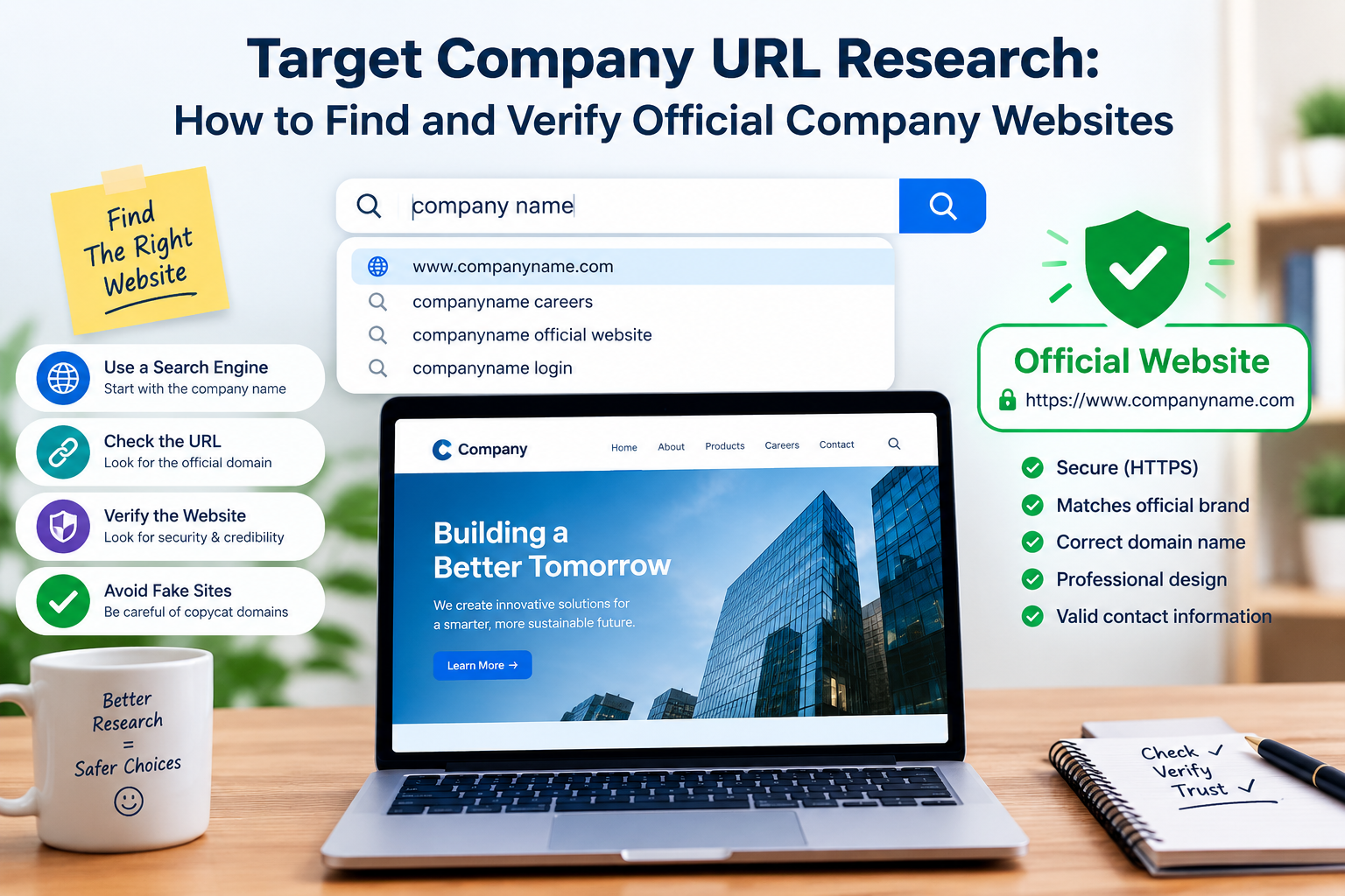 target company url research