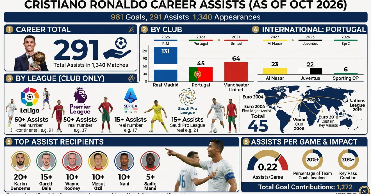 how many assists does ronaldo have